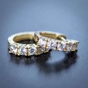 Men’s Gold Lab Diamond Hoop Earrings